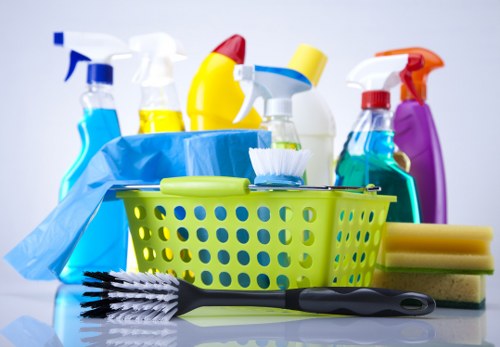 Carpet cleaning equipment prepared for a service visit